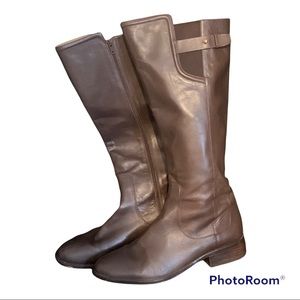 Ann Taylor Brown Leather Riding Boots Size 8.5